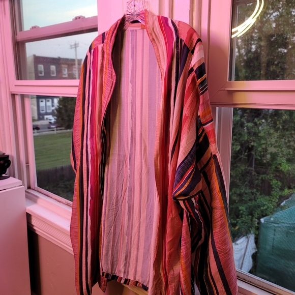 Striped Handmade Wiksten Long Haori Kimono Duster Jacket - Picture 8 of 9